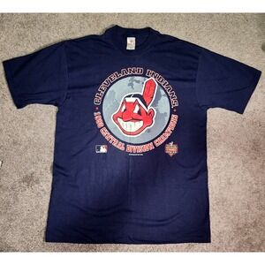 Cleveland Indians mlb 1996 division champs‎ shirt navy XL single stitch Vintage